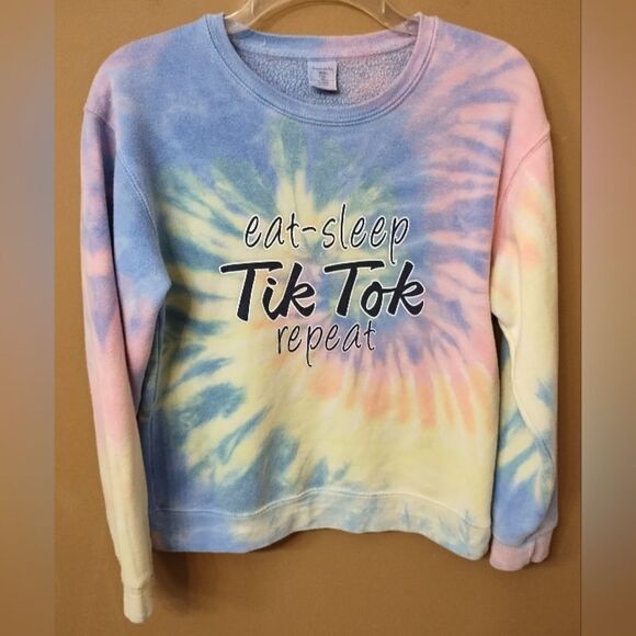Tik Tok sweatshirt large girls tye dye z4 - Picture 1 of 2